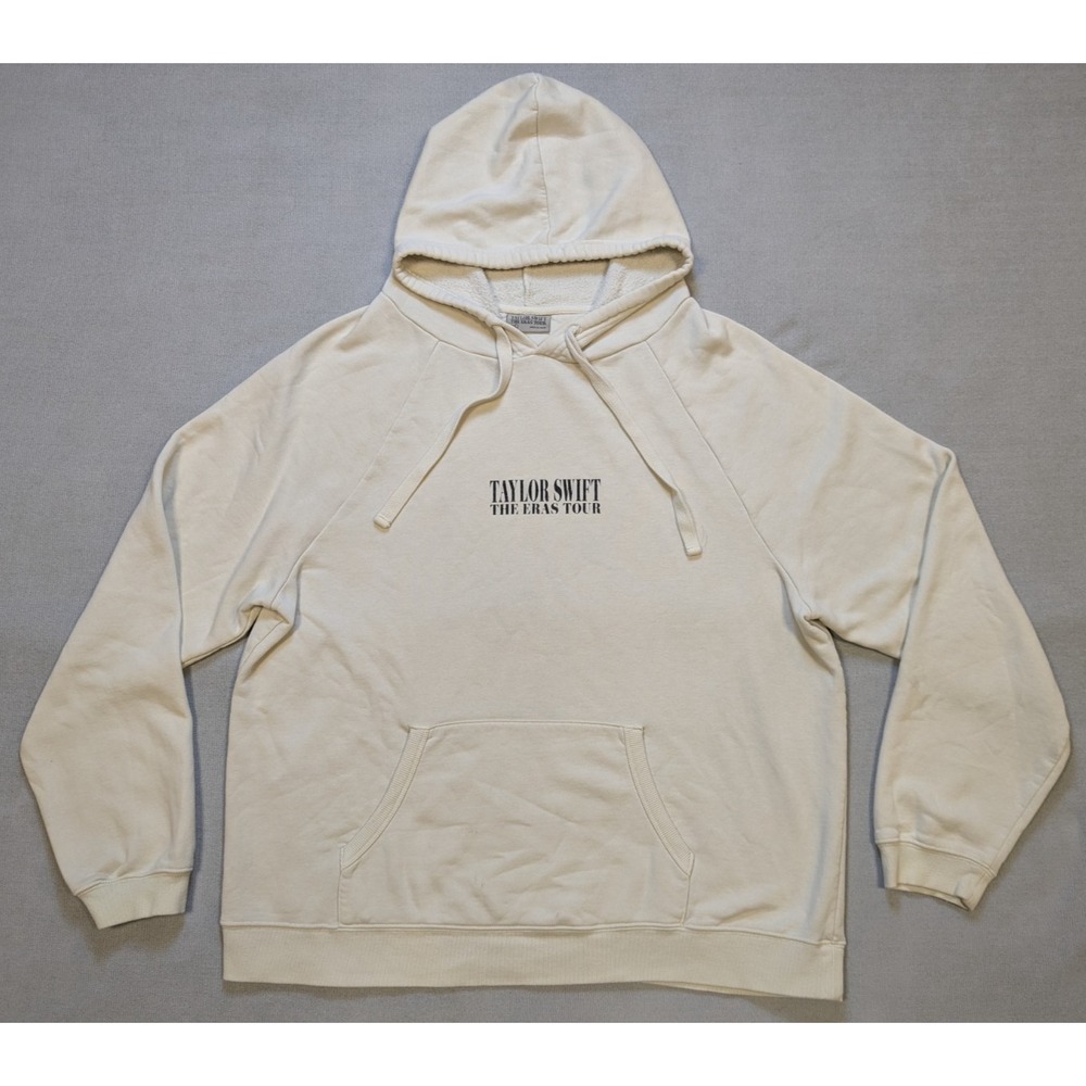 Taylor Swift Hoodie Womens 2XL XXL White Cream Sweatshirt Eras Tour Concert - Picture 2 of 13